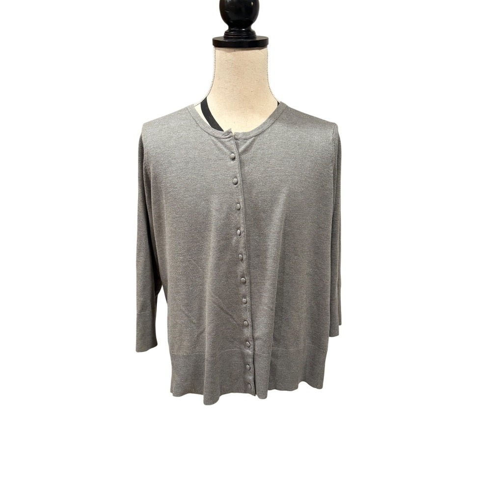 Philosophy by Republic Green Button Front Cardigan Sweater Plus Size 3X Career